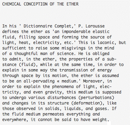Larousse's Concept of the Ether