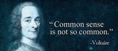 Voltaire's words: "common sense is not so common..."